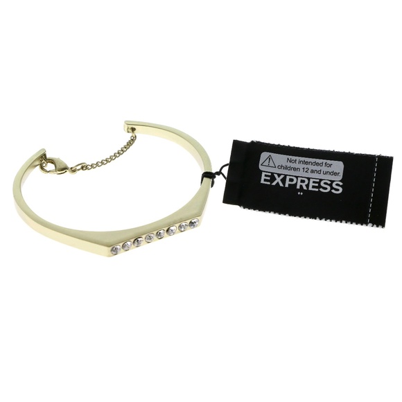 Express Cuff-Bracelet Gold-Tone/Crystal NWT - Picture 1 of 3